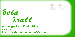 bela krall business card