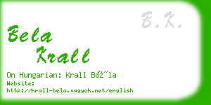 bela krall business card